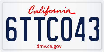 CA license plate 6TTC043