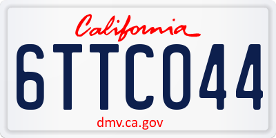 CA license plate 6TTC044