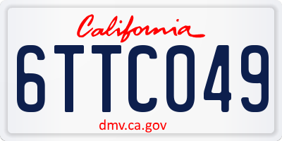 CA license plate 6TTC049