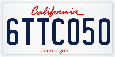 CA license plate 6TTC050