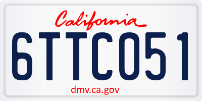 CA license plate 6TTC051