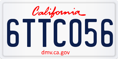 CA license plate 6TTC056