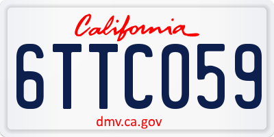 CA license plate 6TTC059