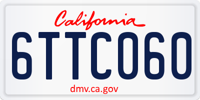 CA license plate 6TTC060