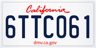 CA license plate 6TTC061