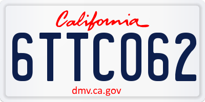 CA license plate 6TTC062