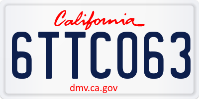 CA license plate 6TTC063