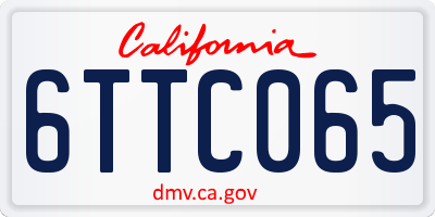 CA license plate 6TTC065