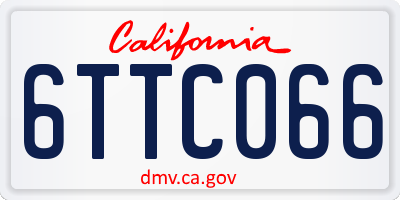CA license plate 6TTC066