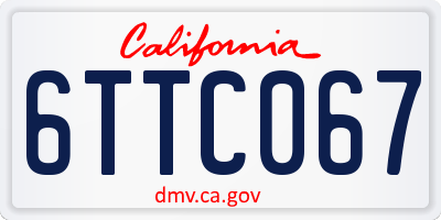 CA license plate 6TTC067