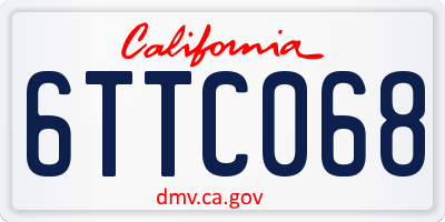 CA license plate 6TTC068