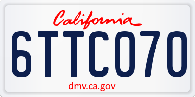 CA license plate 6TTC070