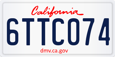 CA license plate 6TTC074
