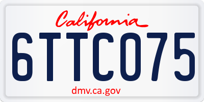 CA license plate 6TTC075