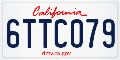 CA license plate 6TTC079