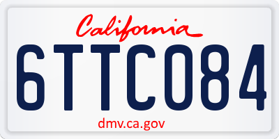 CA license plate 6TTC084