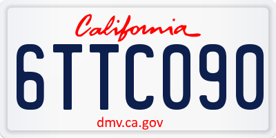 CA license plate 6TTC090