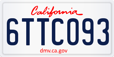 CA license plate 6TTC093