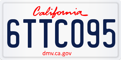 CA license plate 6TTC095