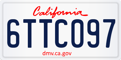 CA license plate 6TTC097