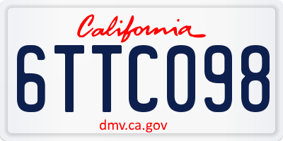 CA license plate 6TTC098