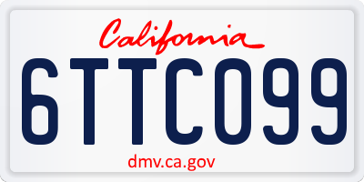 CA license plate 6TTC099
