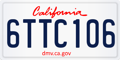 CA license plate 6TTC106