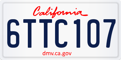 CA license plate 6TTC107