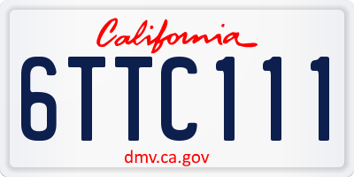 CA license plate 6TTC111