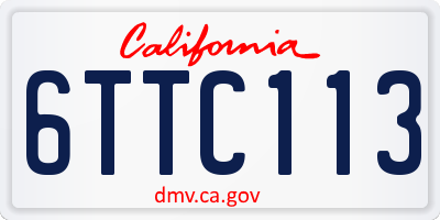 CA license plate 6TTC113