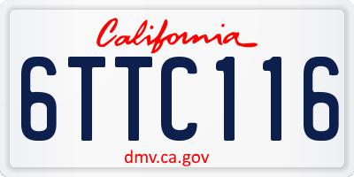 CA license plate 6TTC116