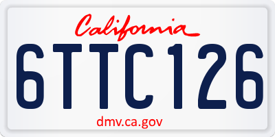 CA license plate 6TTC126