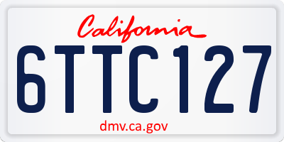 CA license plate 6TTC127