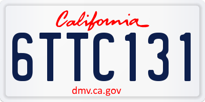 CA license plate 6TTC131