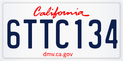 CA license plate 6TTC134