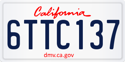 CA license plate 6TTC137