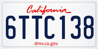 CA license plate 6TTC138