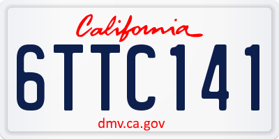 CA license plate 6TTC141