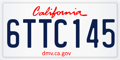 CA license plate 6TTC145