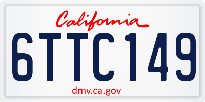 CA license plate 6TTC149