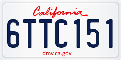 CA license plate 6TTC151