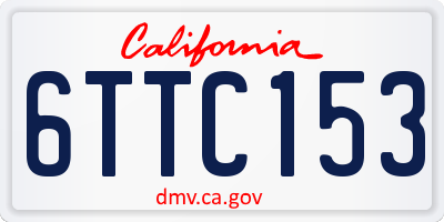 CA license plate 6TTC153