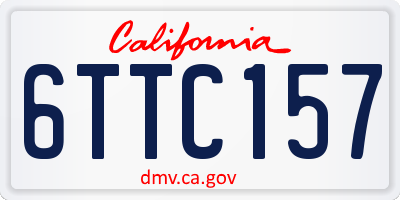 CA license plate 6TTC157