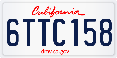 CA license plate 6TTC158
