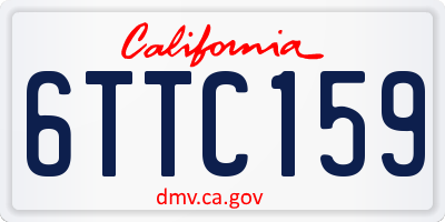 CA license plate 6TTC159