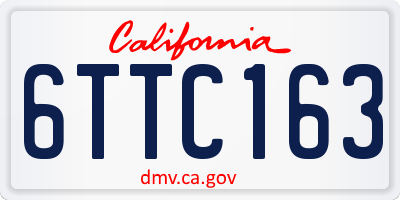 CA license plate 6TTC163