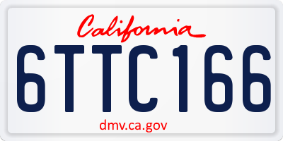 CA license plate 6TTC166