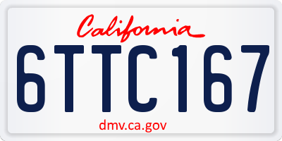 CA license plate 6TTC167