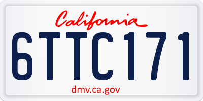 CA license plate 6TTC171