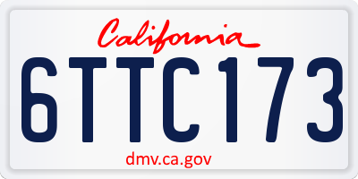 CA license plate 6TTC173